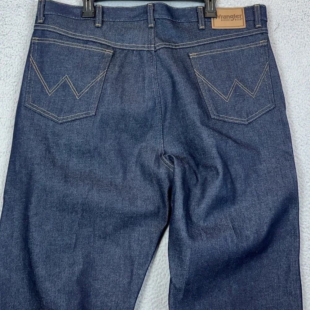 Wrangler Rugged Wear Jeans Mens 40X32 Blue Straight Leg Dark Wash Denim  Pants